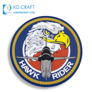 High quality custom embossed 3d army squadron military rubber logo and badges soft pvc us air force patches for sale